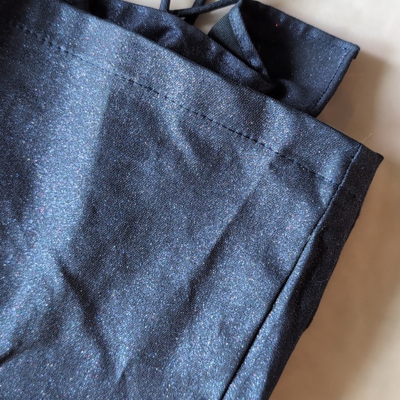 Sparkly Dark Blue Mini Dress with Ruffle Sash Detail XS - Picture 5 of 7